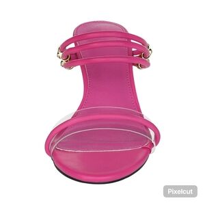 NWOT Size 9 Allegra K Pink Strappy Wedge Sandals